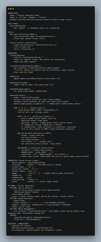 Plugin panel — parameter controls for the art team